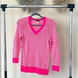 J Crew Pink/White‎ Sweater XS